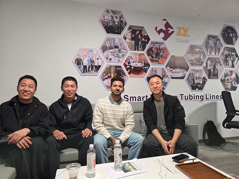 Indian Customer Visits Our Factory for Heat Shrinkable Tube Equipment Inspection